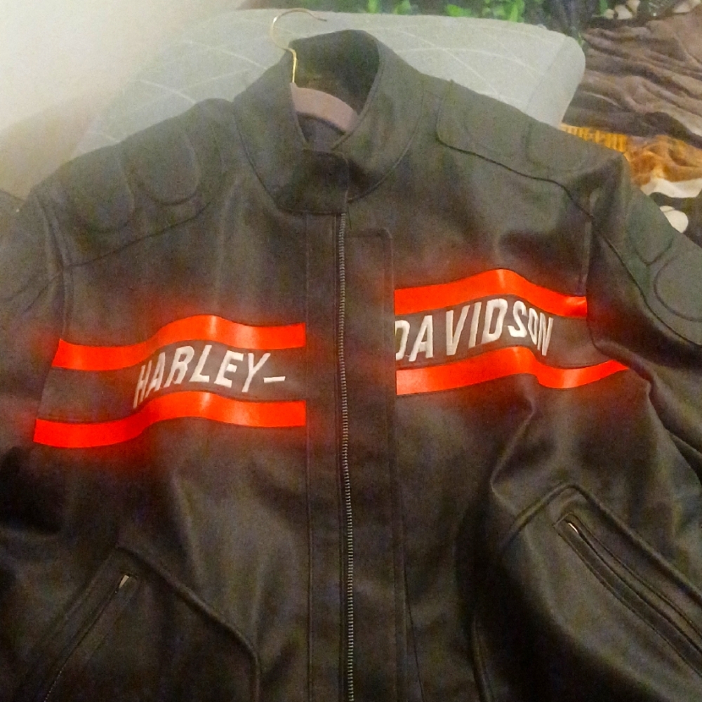 Harley-Davidson Black and Red Men's Jacket
